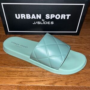 J/Slides by Urban Sport Light Green Fabio Slide On Sandals Women’s Size 8